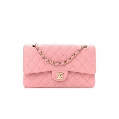 CHANEL CAVIAR QUILTED MEDIUM DOUBLE FLAP PINK (25*15*6cm)